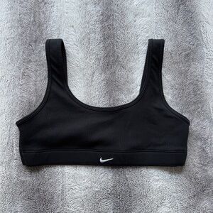 Nike Women's Black Sports Bra with White Logo